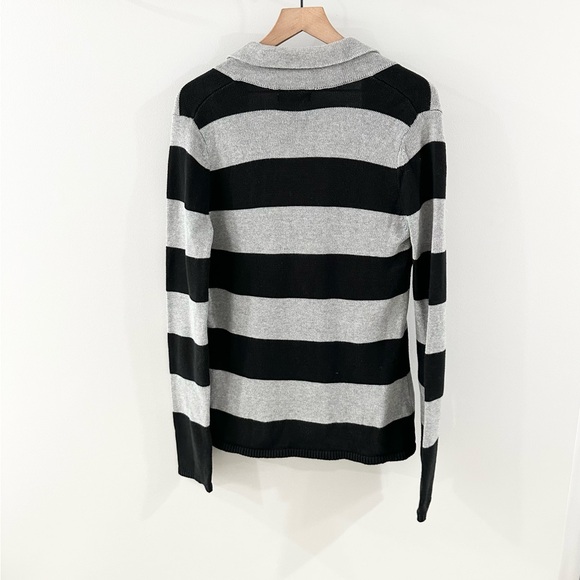 Anthropologie Pim + Larkin Cardigan Gray and Black Stripe Size Large - Picture 5 of 5